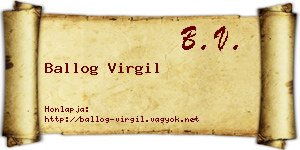 Ballog Virgil névjegykártya